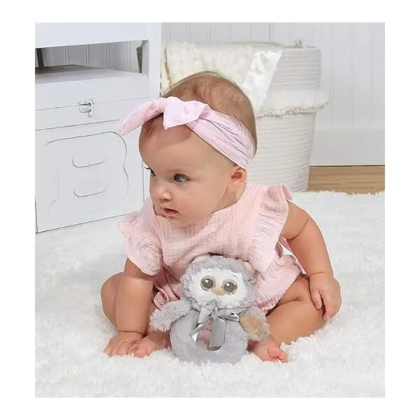 Bearington Baby Lil Owlie Sonajero de peluche 5.5 in_2