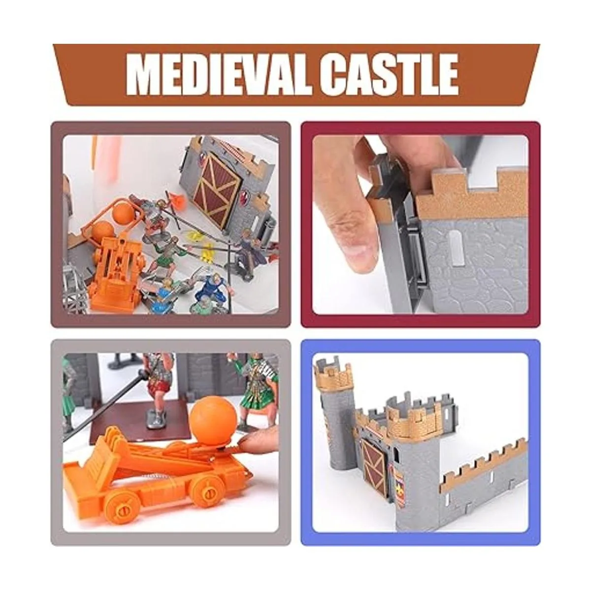 Figura de acción de caballeros del castillo medieval_4