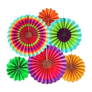 Juego de 12 vibrantes abanicos de papel para colgar_2