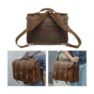 Augus Bolsa de mensajero de cuero para hombres maletín de_6