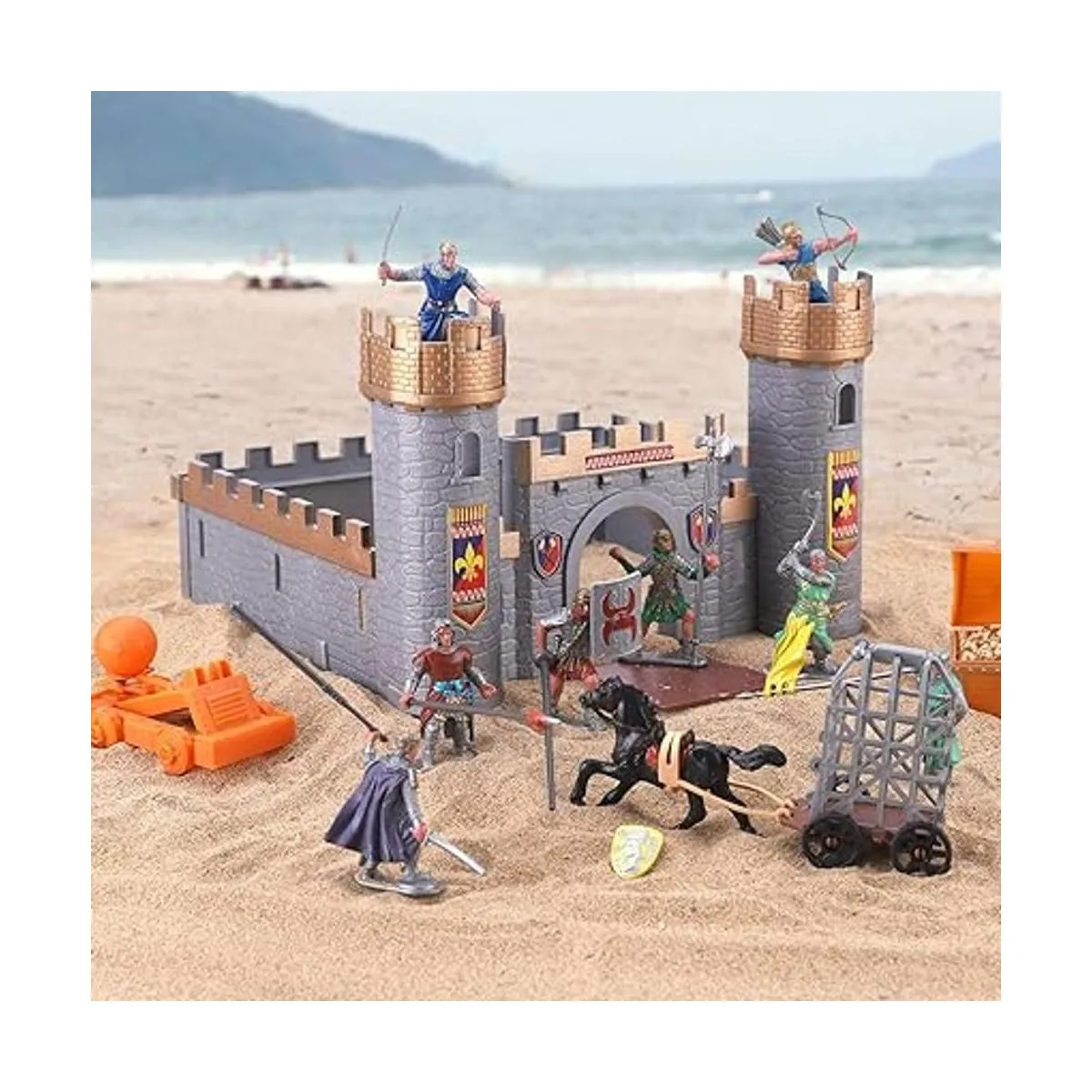 Figura de acción de caballeros del castillo medieval_3