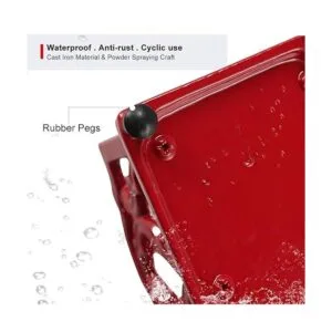 Servilletero de metal vintage de hierro fundido rojo_4