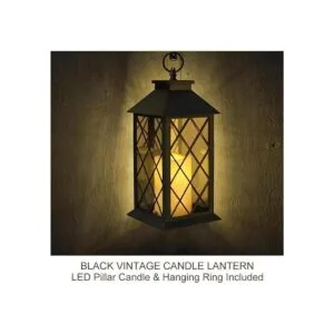Bright Zeal Farol de vela vintage negro de 13.5 pulgadas_4