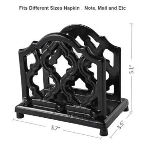 Servilletero de metal vintage negro de hierro fundido_6