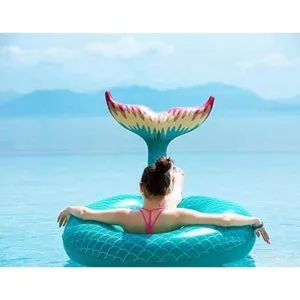 Jasonwell Giant Inflatable Mermaid Tail Pool Float with_6