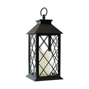 Bright Zeal Farol de vela vintage negro de 13.5 pulgadas_1