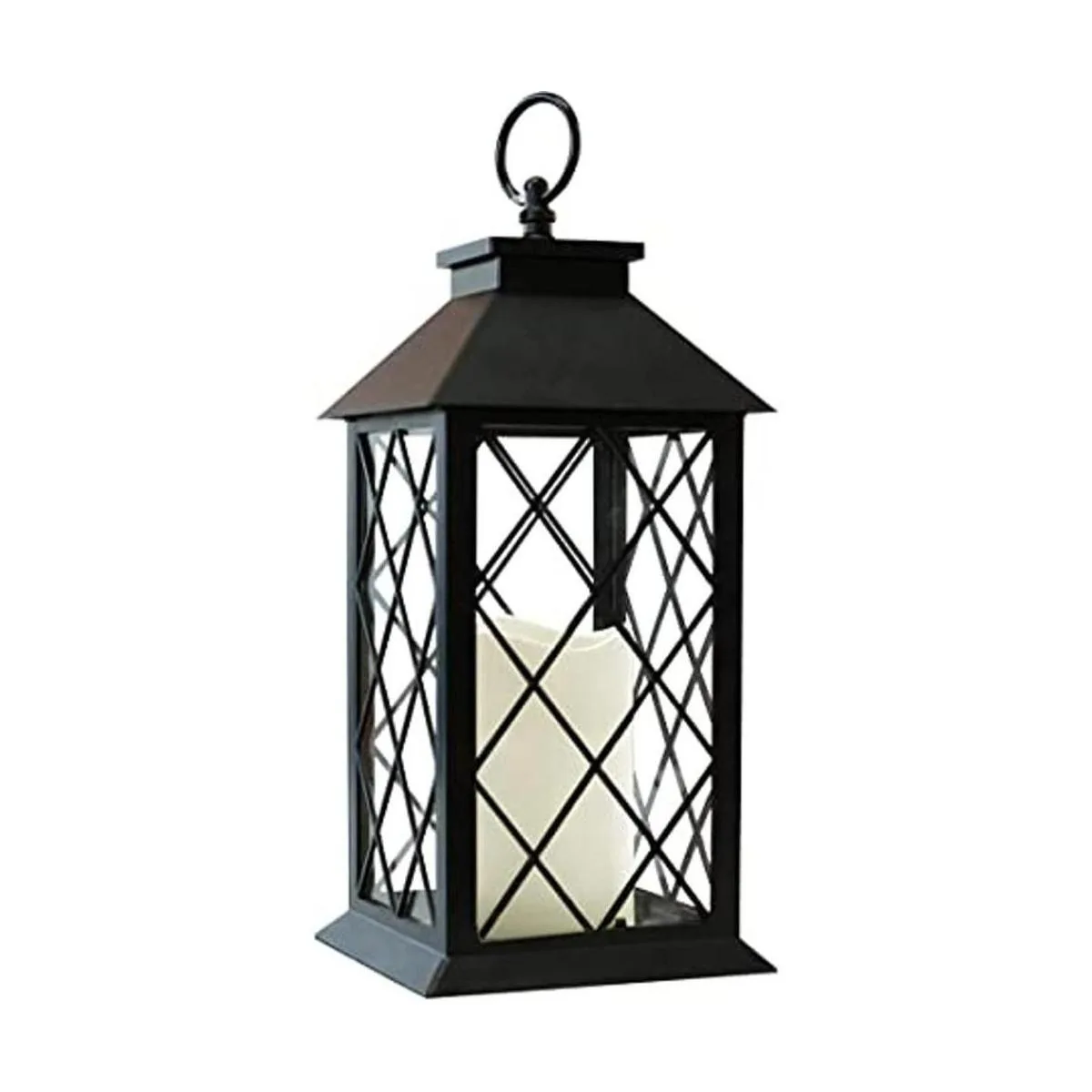 Bright Zeal Farol de vela vintage negro de 13.5 pulgadas_1