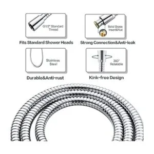 BRIGHT SHOWERS Juego de cabezal de ducha de mano de alta_4