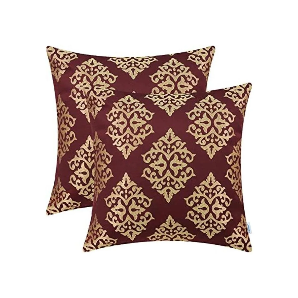 CaliTime Juego de 2 fundas de almohada de jacquard suave_1