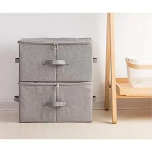 Caja de almacenamiento plegable con tapa y asas cesta de_2