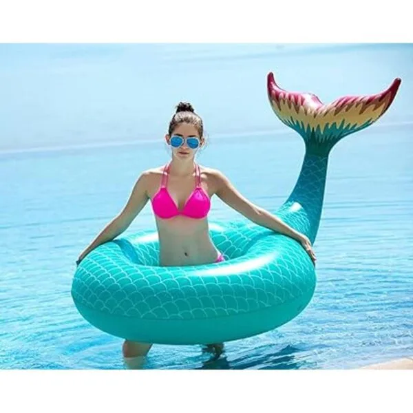 Jasonwell Giant Inflatable Mermaid Tail Pool Float with_4