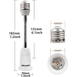 DiCUNO Adaptador extensor de sóquet E26E27 extensión_2