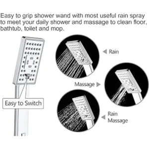 BRIGHT SHOWERS Juego de cabezal de ducha de mano de alta_3