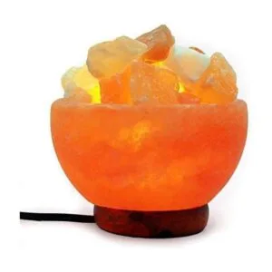 Cuenco de lámpara de sal del Himalaya con trozos de_4