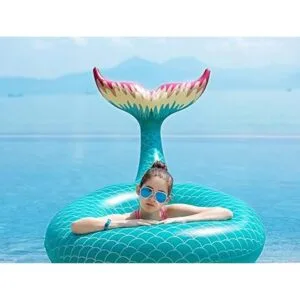 Jasonwell Giant Inflatable Mermaid Tail Pool Float with_2