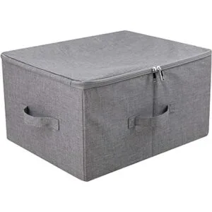 Caja de almacenamiento plegable con tapa y asas cesta de_5