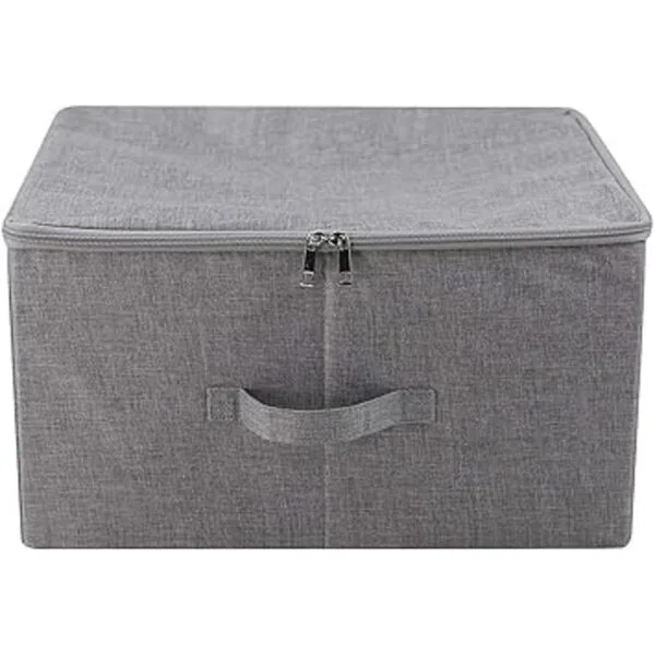 Caja de almacenamiento plegable con tapa y asas cesta de_4