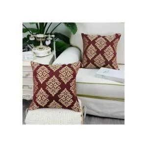 CaliTime Juego de 2 fundas de almohada de jacquard suave_2