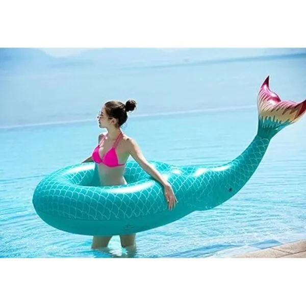 Jasonwell Giant Inflatable Mermaid Tail Pool Float with_5