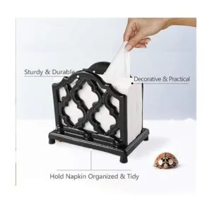 Servilletero de metal vintage negro de hierro fundido_2