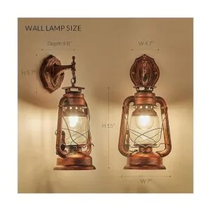 NOXARTE Lámpara de pared rústica para iluminación de farol_3