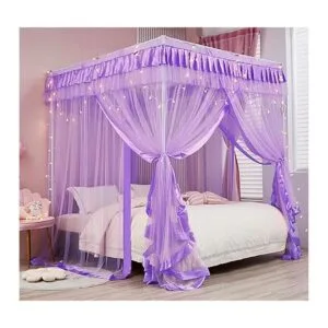 Cortina para dosel de cama Mengersi estilo princesa con 4_2