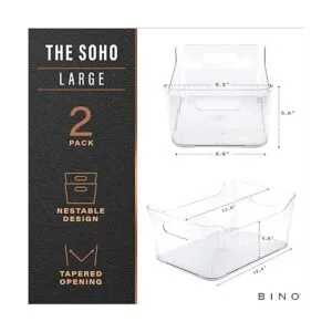 BINO Cubo de almacenamiento de plástico transparente con_2