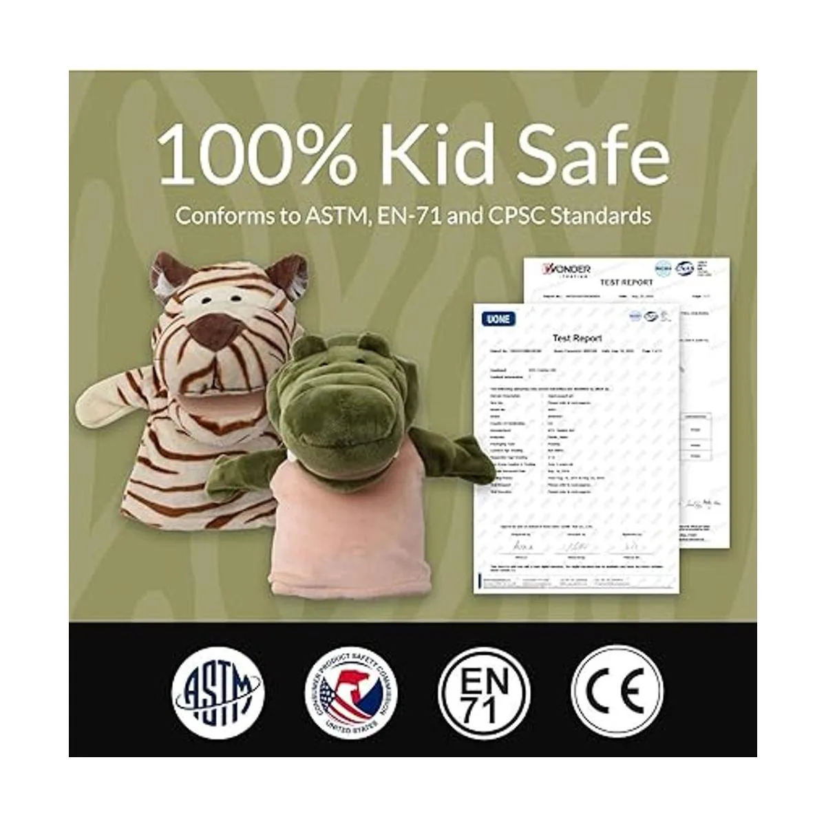 Juego de 5 piezas de marionetas de mano de animales con_5