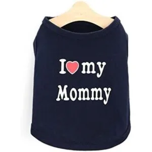 Camiseta para perro con texto en inglés I Love My Daddy_1