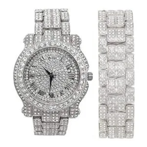 Blinged Out reloj redondo de lujo para hombre con esfera_1