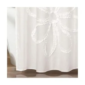 Lush Decor Cortina de ducha de poliéster con volantes_4