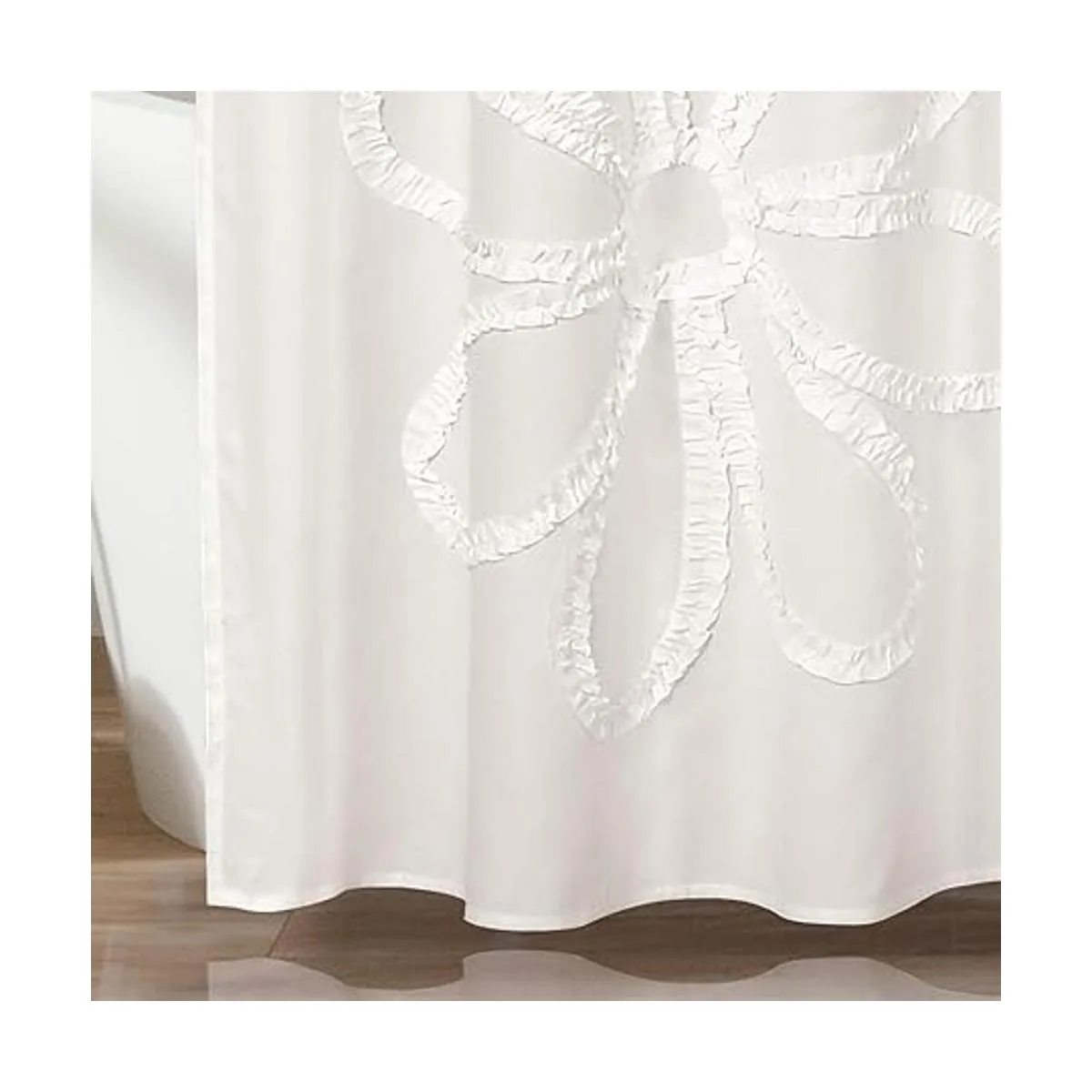 Lush Decor Cortina de ducha de poliéster con volantes_4