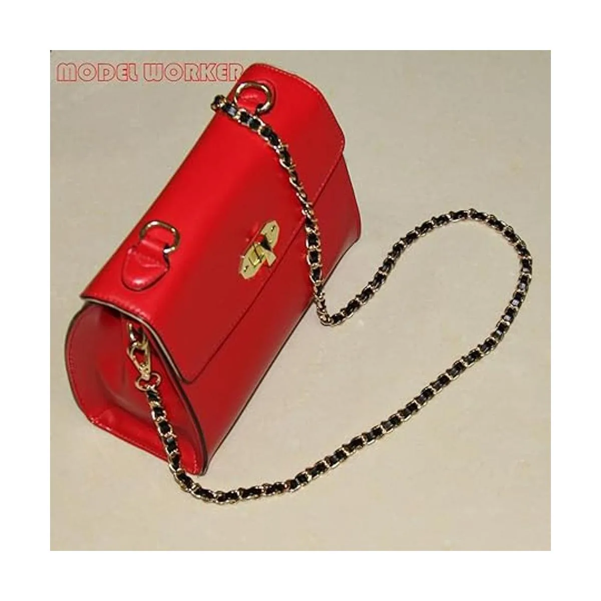 Model Worker Correa de piel de 47 pulgadas con cadena de_2