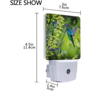 Naanle Juego de 2 hermosos colibríes verdes y violetas_4