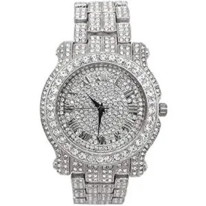 Blinged Out reloj redondo de lujo para hombre con esfera_2