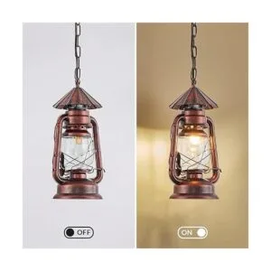 NOXARTE Lámpara colgante rústica con pantalla de cristal_3