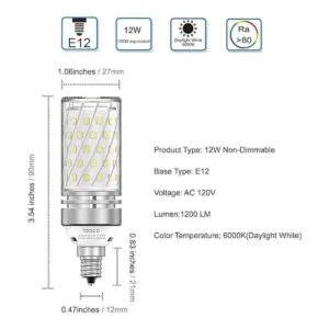 TSOCO Bombillas LED E12 bombillas LED de araña de 12 W_2