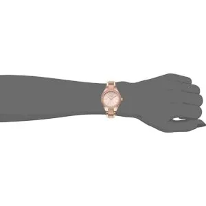 Anne Klein Reloj de pulsera de resina rosa y rosa claro_2