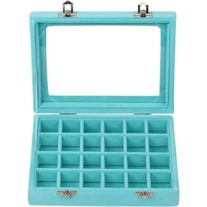 LANTWOO 24 rejillas de terciopelo de cristal aretes_2