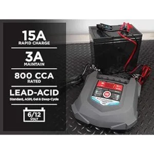 Schumacher Cargador de batería rápido y mantenedor 15A_2