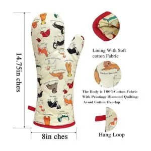 Guantes de horno de algodón a la moda con bonito diseño de_3