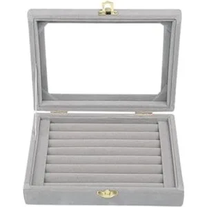 Anillo de joyería de vidrio de terciopelo soporte de_3