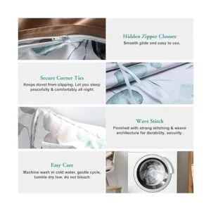 MILDLY Juego de funda de edredón de 100 algodón egipcio_5