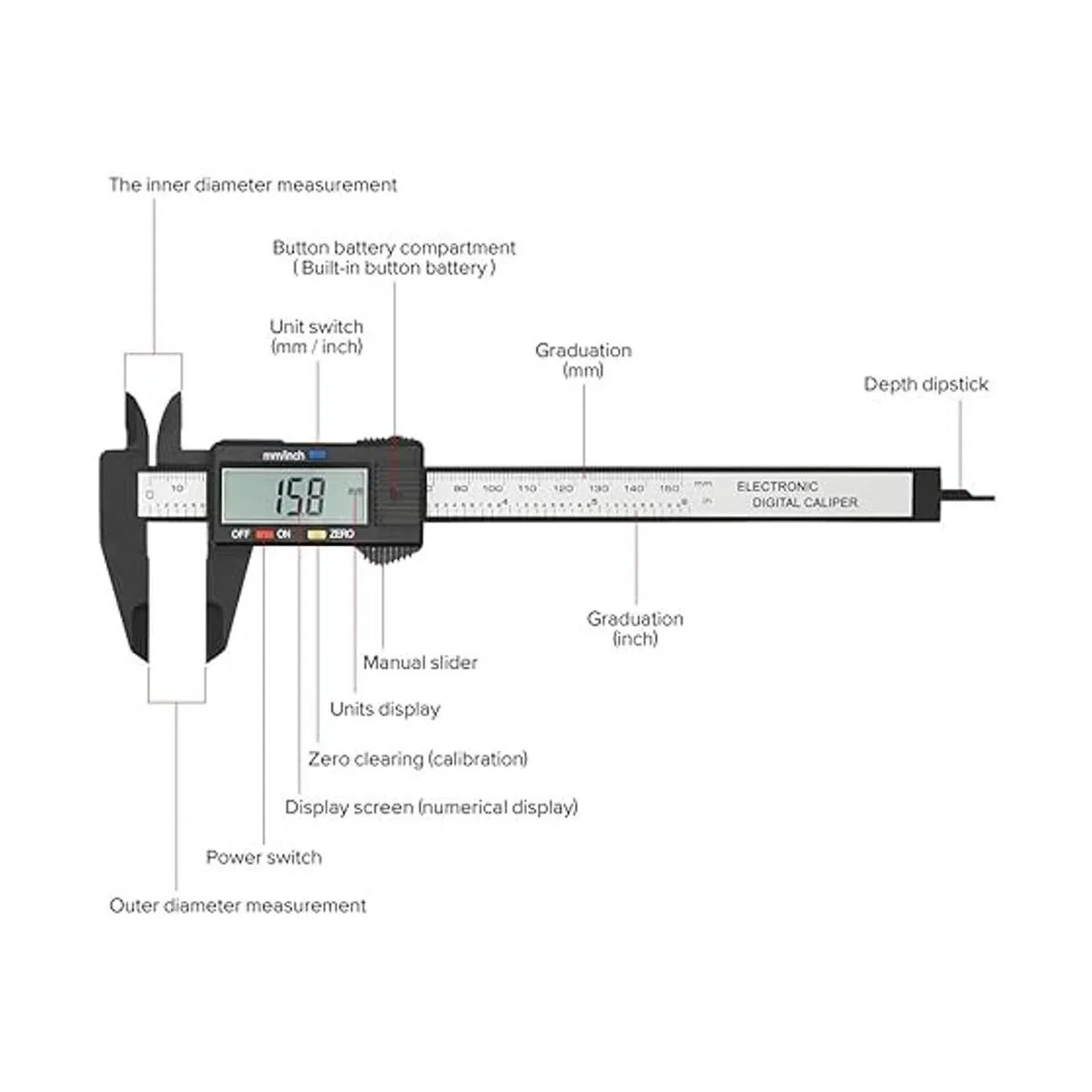 Calibre digital electrónico calibre Vernier de plástico_6