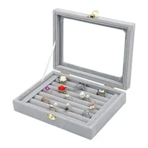 Anillo de joyería de vidrio de terciopelo soporte de_1