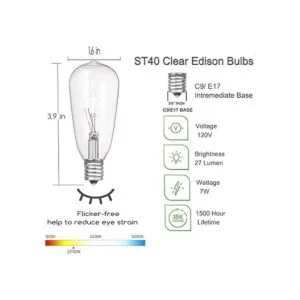 Goothy ST40 Bombillas de repuesto estilo Edison C9E17_2
