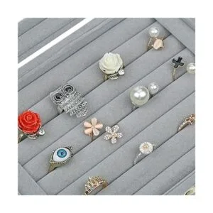 Anillo de joyería de vidrio de terciopelo soporte de_5