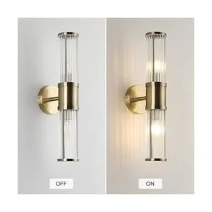 Lámpara de pared de cristal para interiores bronce_4