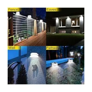 ROSHWEY Luces de canalón paquete de 6 luces solares para_2