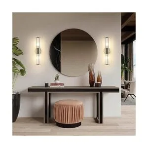 Lámpara de pared de cristal para interiores bronce_5